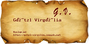 Götzl Virgília névjegykártya